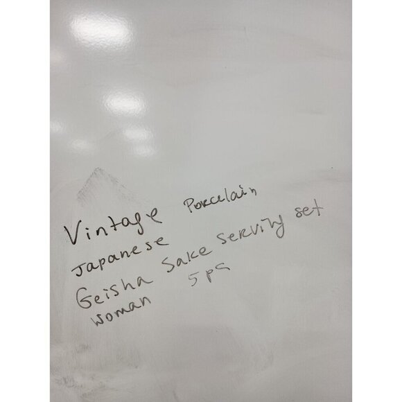 Vintage Japanese Geisha Sake Serving Set Porcelain Hand Painted 5 Pc Japan - Picture 2 of 14